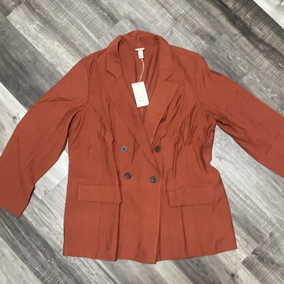 Women's Essential Blazer - A New Day Brown XLarge - Picture 2 of 4